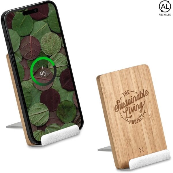 Okiyo Hakka Bamboo & Recycled Aluminium Wireless Charging Phone Stand Items launched in 2024 3