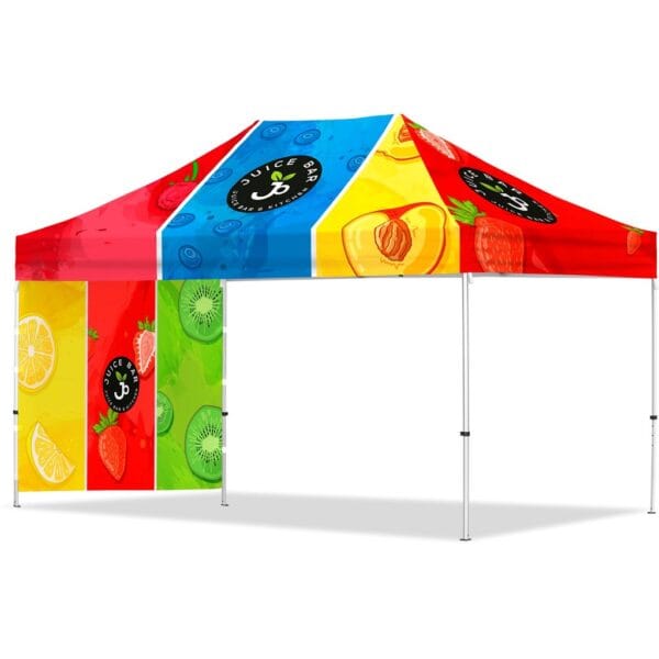 Coated Steel Sublimated Gazebo 4.5m x 3m – 1 Short Full-Wall Skin Advertising Display Items 3