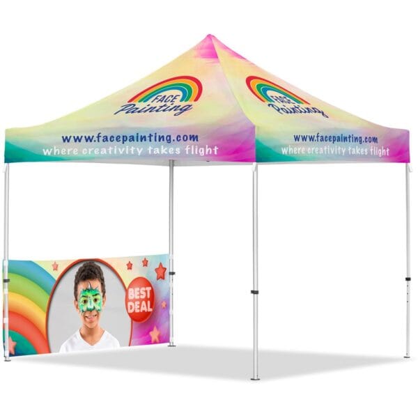 Coated Steel Sublimated Gazebo 3m x 3m – 1 Half-Wall Skin Advertising Display Items 3