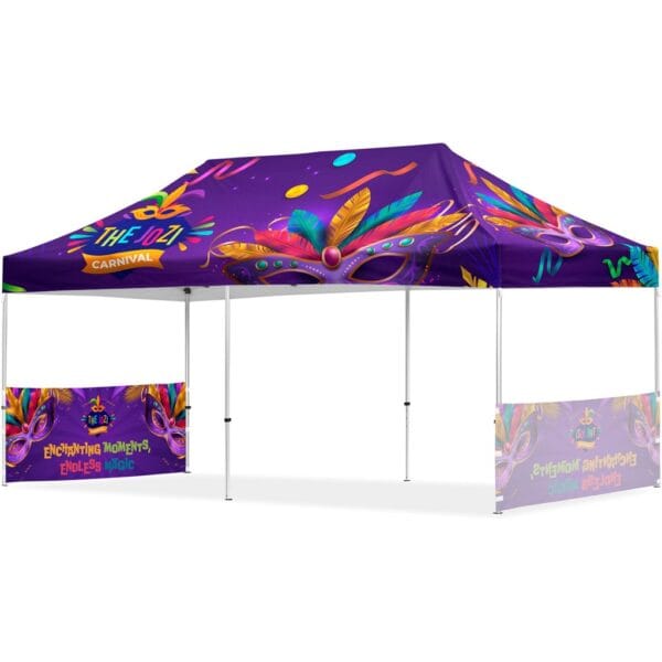 Coated Steel Sublimated Gazebo 6m x 3m – 2 Short Half-Wall Skins Advertising Display Items 3