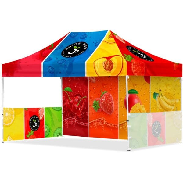 Coated Steel Sublimated Gazebo 4.5m x 3m – 1 Long Full-Wall Skin – 2 Short Half-Wall Skins Advertising Display Items 3