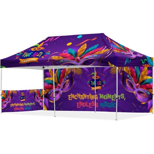 Coated Steel Sublimated Gazebo 6m x 3m – 1 Short Half-Wall Skin – 1 Long Full Wall Skin Advertising Display Items 3