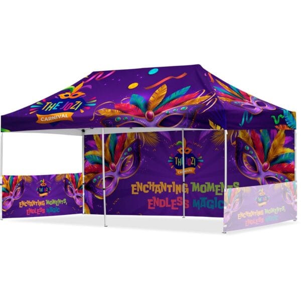 Coated Steel Sublimated Gazebo 6m x 3m – 1 Long Full-Wall Skin – 2 Short Half-Wall Skins Advertising Display Items 3