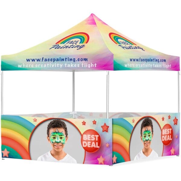 Coated Steel Sublimated Gazebo 3m x 3m – 4 Half-Wall Skins Advertising Display Items 3