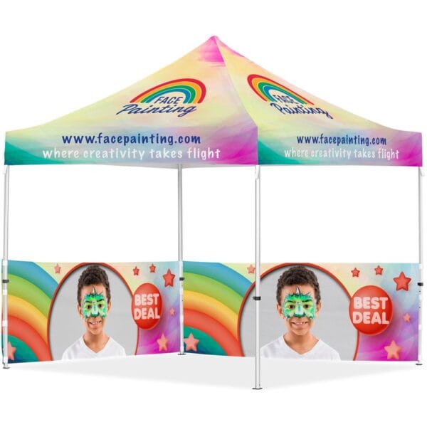 Coated Steel Sublimated Gazebo 3m x 3m – 2 Half-Wall Skins Advertising Display Items 3