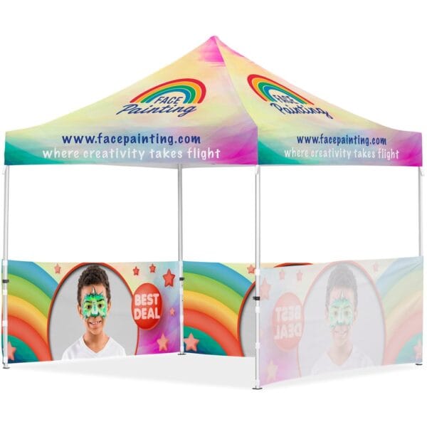 Coated Steel Sublimated Gazebo 3m x 3m – 3 Half-Wall Skins Advertising Display Items 3