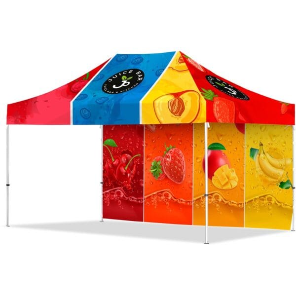 Coated Steel Sublimated Gazebo 4.5m x 3m 1 Long Full-Wall Skin Advertising Display Items 3