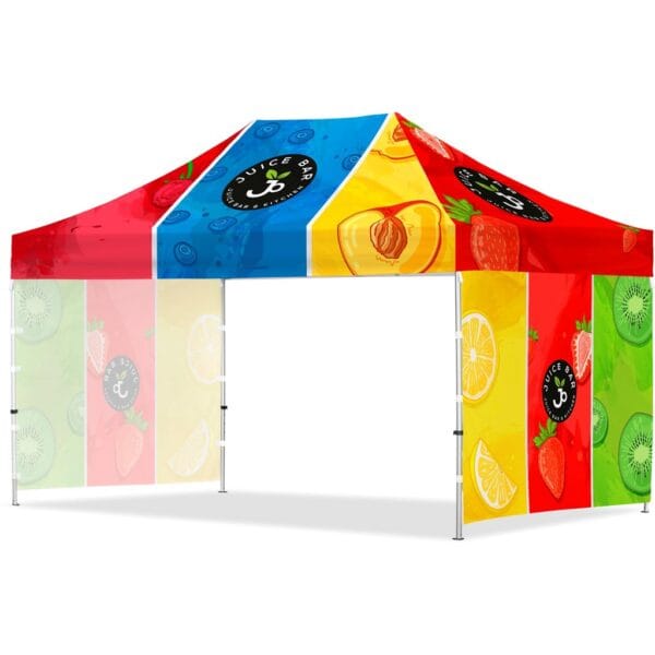 Coated Steel Sublimated Gazebo 4.5m x 3m – 2 Short Full-Wall Skins Advertising Display Items 3