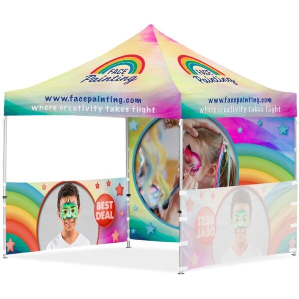 Coated Steel Sublimated Gazebo 3 x 3m – 2 Half-Wall Skins – 1 Full-Wall Skin Advertising Display Items 3