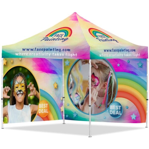 Coated Steel Sublimated Gazebo 3m x 3m – 2 Full-Wall Skins Advertising Display Items 3